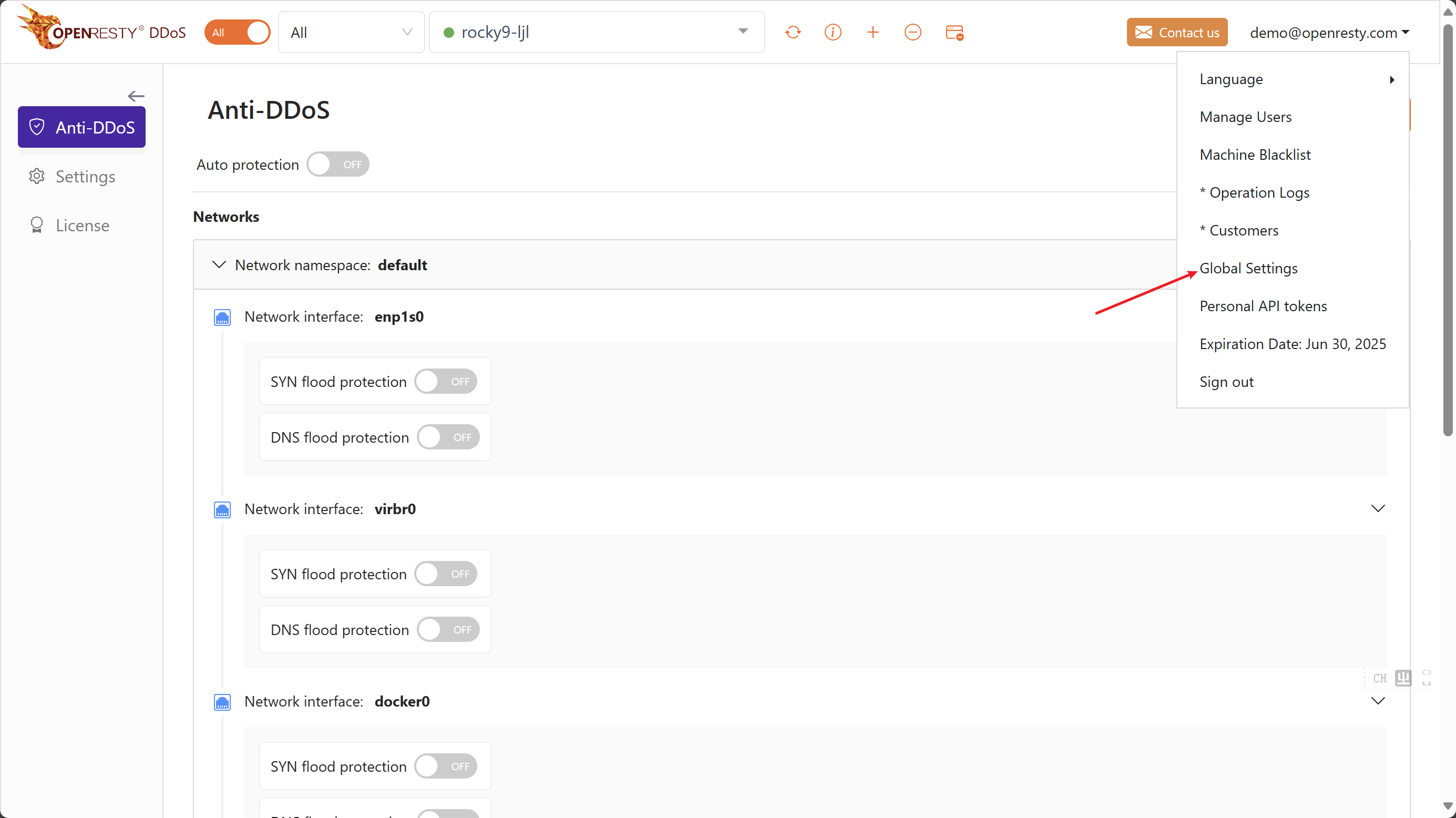 OpenResty DDos™ Global Configuration
