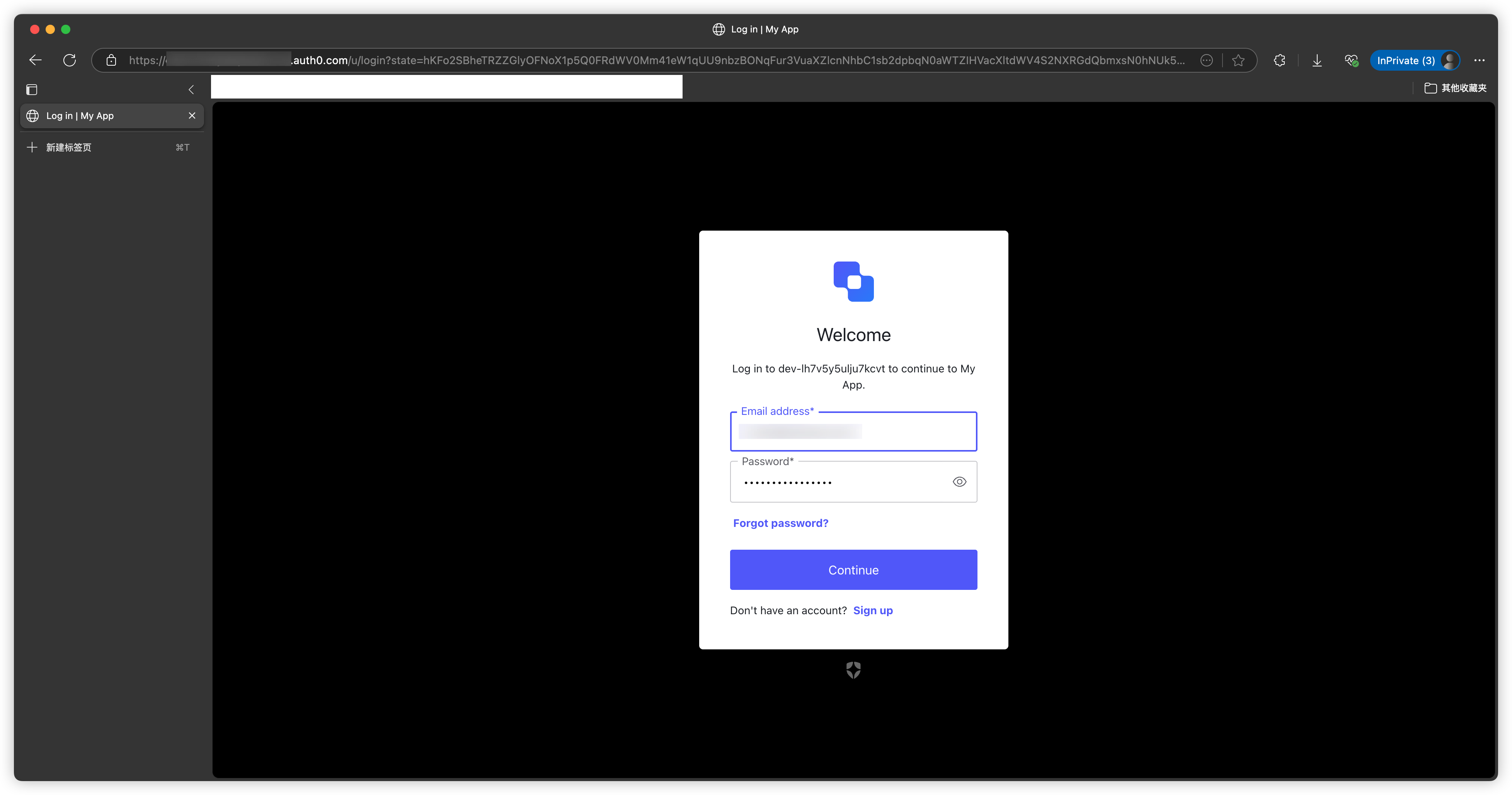 Auth0 Login Interface