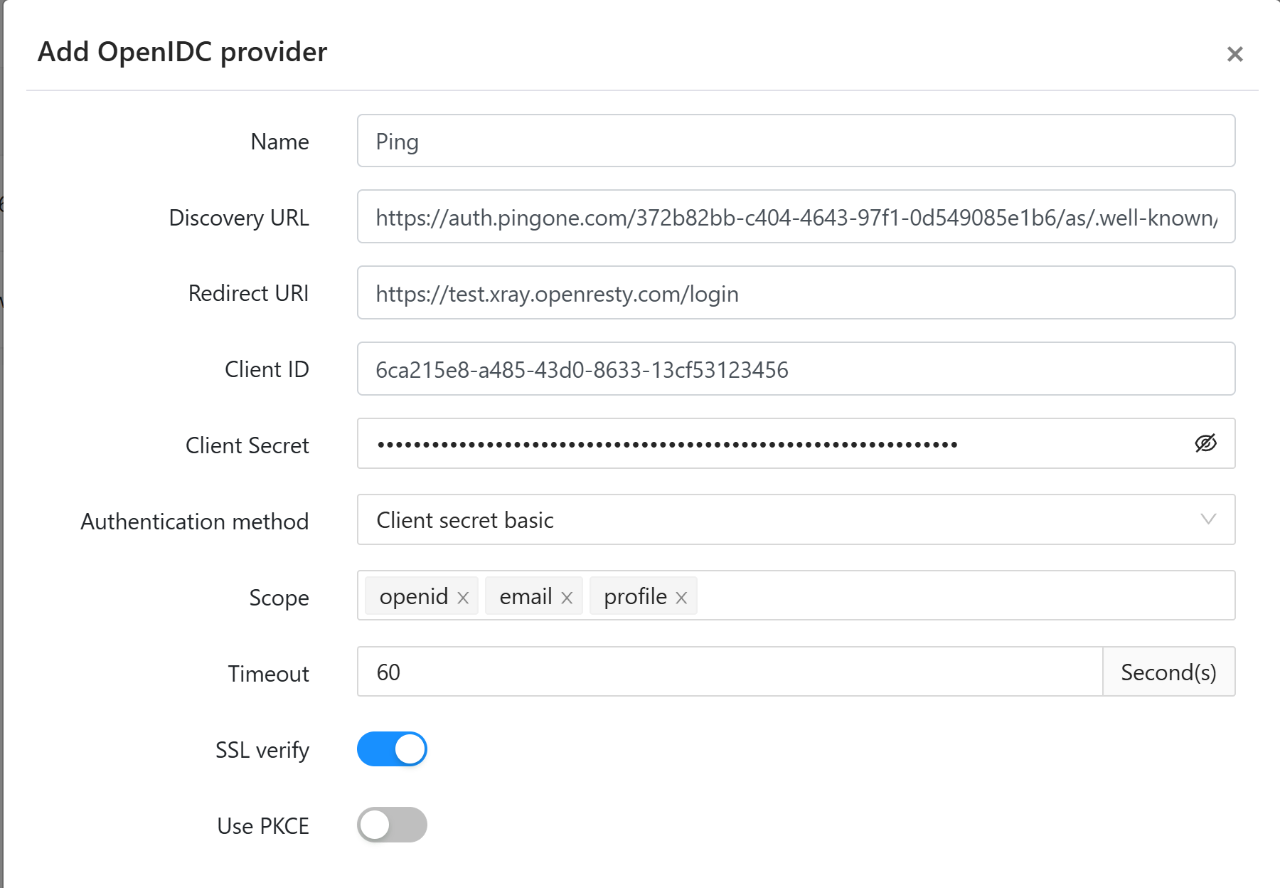 新增 OpenIDC 提供商