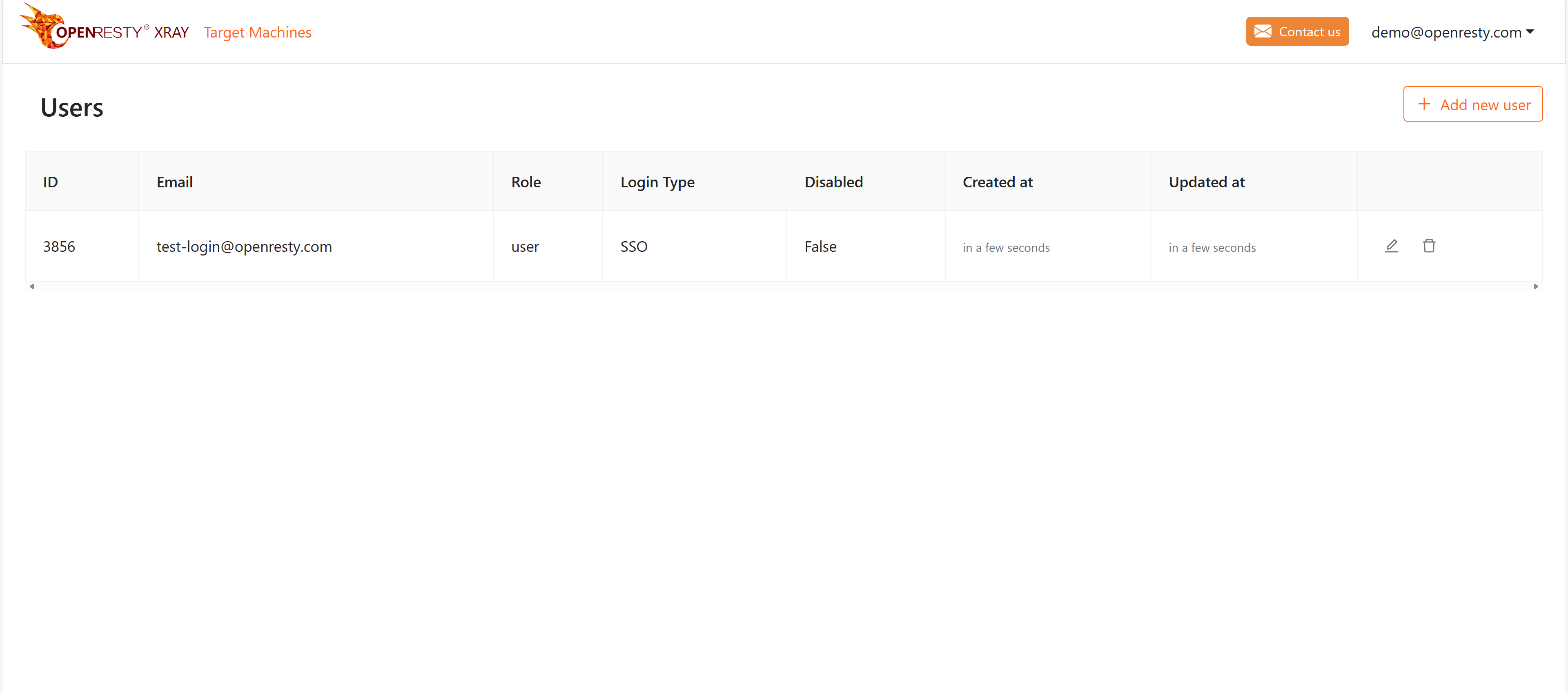 User Management Interface